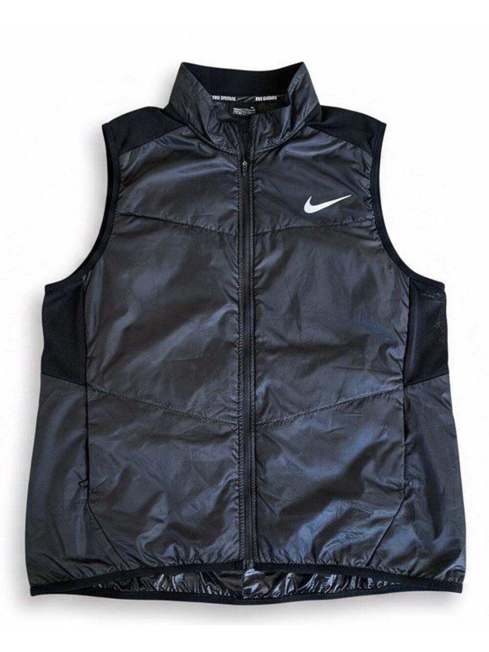 Nike Running Aerolayer Vest Men’s Large Black Insulated Lightweight Full Zip